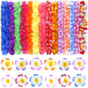 Ginmic Hawaiian Leis, Luau Party Favors,64Pcs Tropical Hawaiian Party Necklace,Hawaiian Plumeria Flower Hair Clip,Headbands And Wristbands, For Kids Or Adults Party Supplies, Summer Beach Vacation,