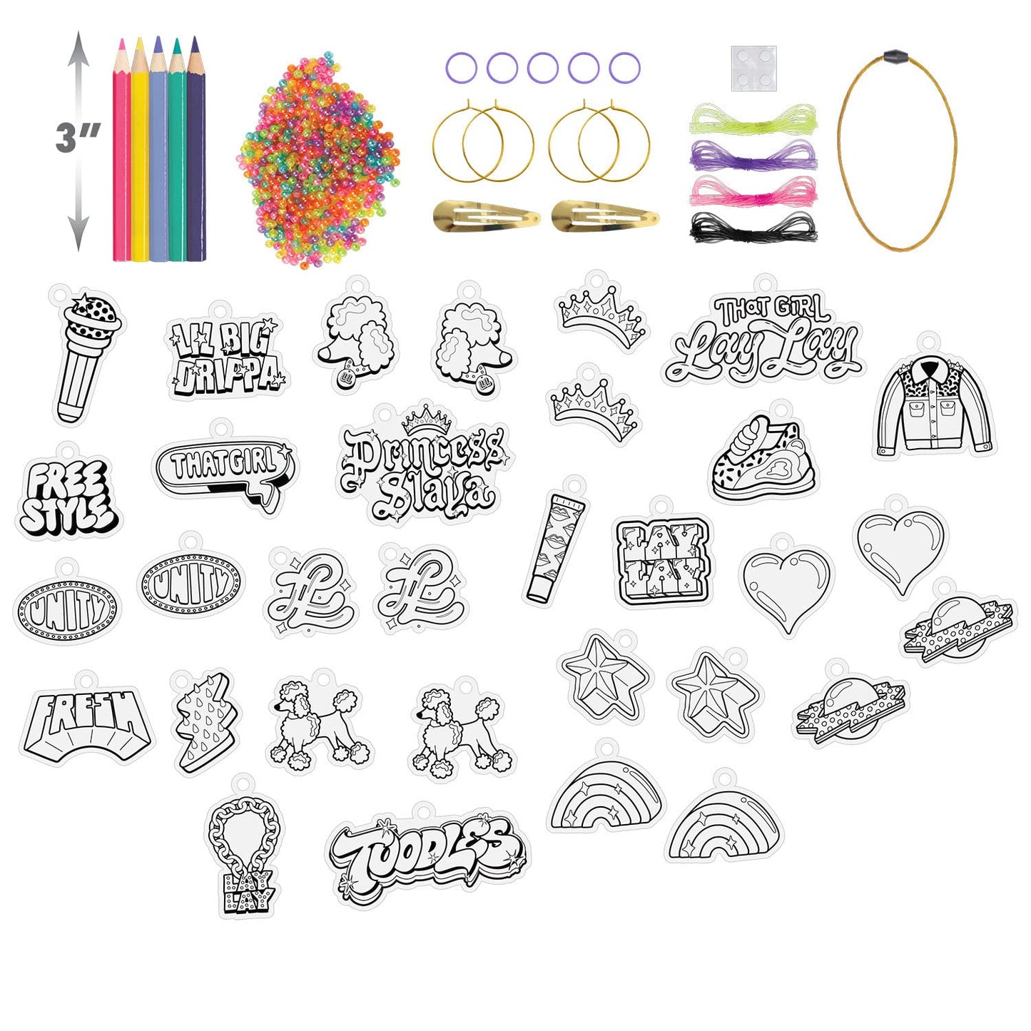 That Girl Lay Lay Shrinky Dinks Charm Kit, 32 Pre-Cut Shrinky Dinks Charms, Arts And Crafts Kits, Kids Toys For Ages 5 Up By Just Play