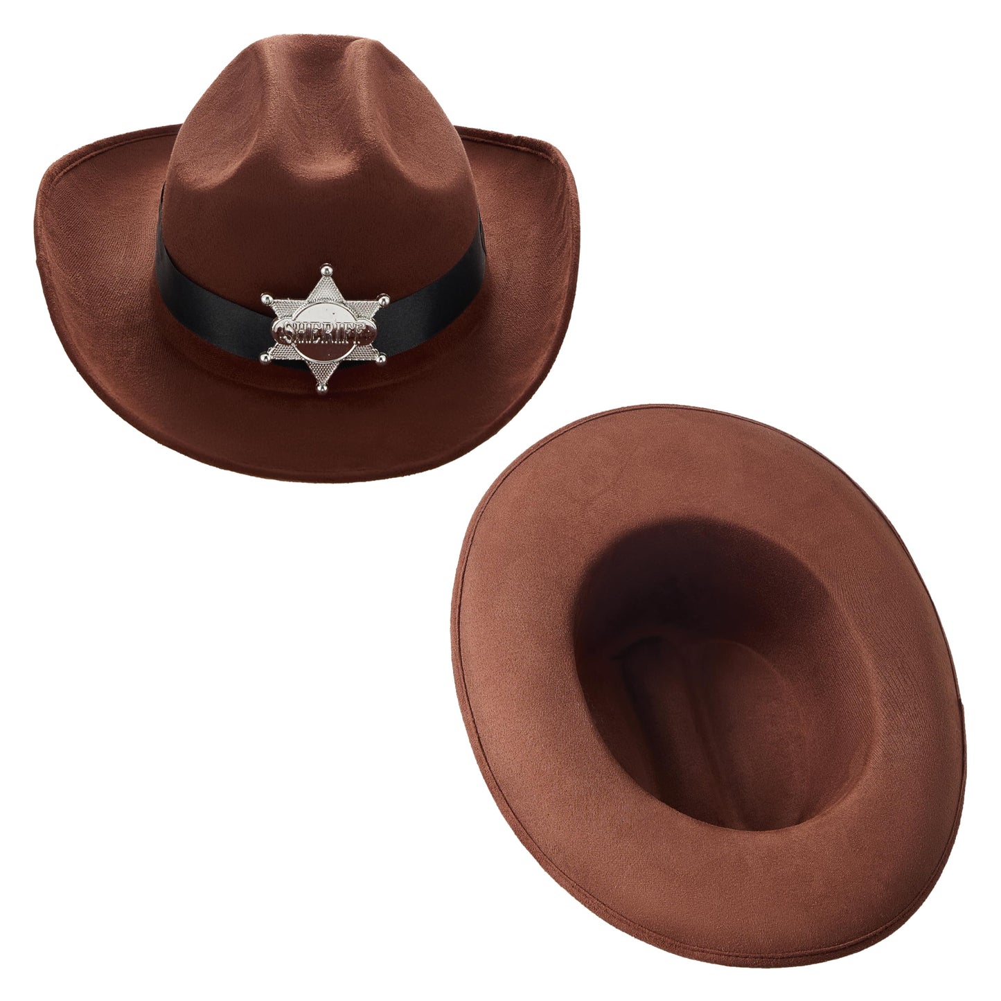 Spooktacular Creations Halloween Cowboy Costume For Boys, Kids White Brown Western Costume, Deluxe Cowboy Outfit Set With Hat For Toddler Halloween Dress-Up, Roleplay Themed Party (Small, 5-7 Yrs)