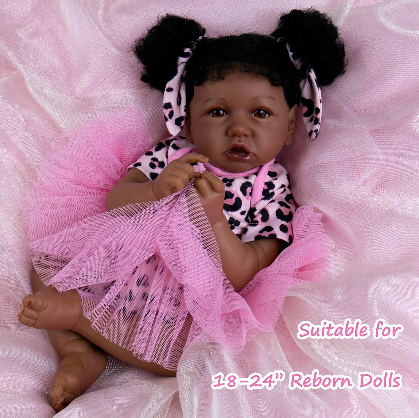 Aori Reborn Baby Dolls Clothes 22 Inch Pink Leopard Outfit Set For 18-24 Inch Reborn Doll Newborn Girl