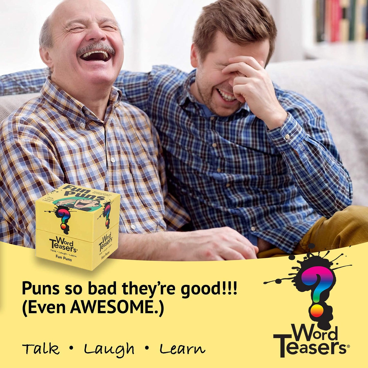 ? Word Teasers Fun Puns - Fun & Funny Joke Cards For Kids & Adults - A Pun Card Game Full Of Cheesy Jokes - Word Riddle Pun Game - 150 Joke Cards For Adults & Kids