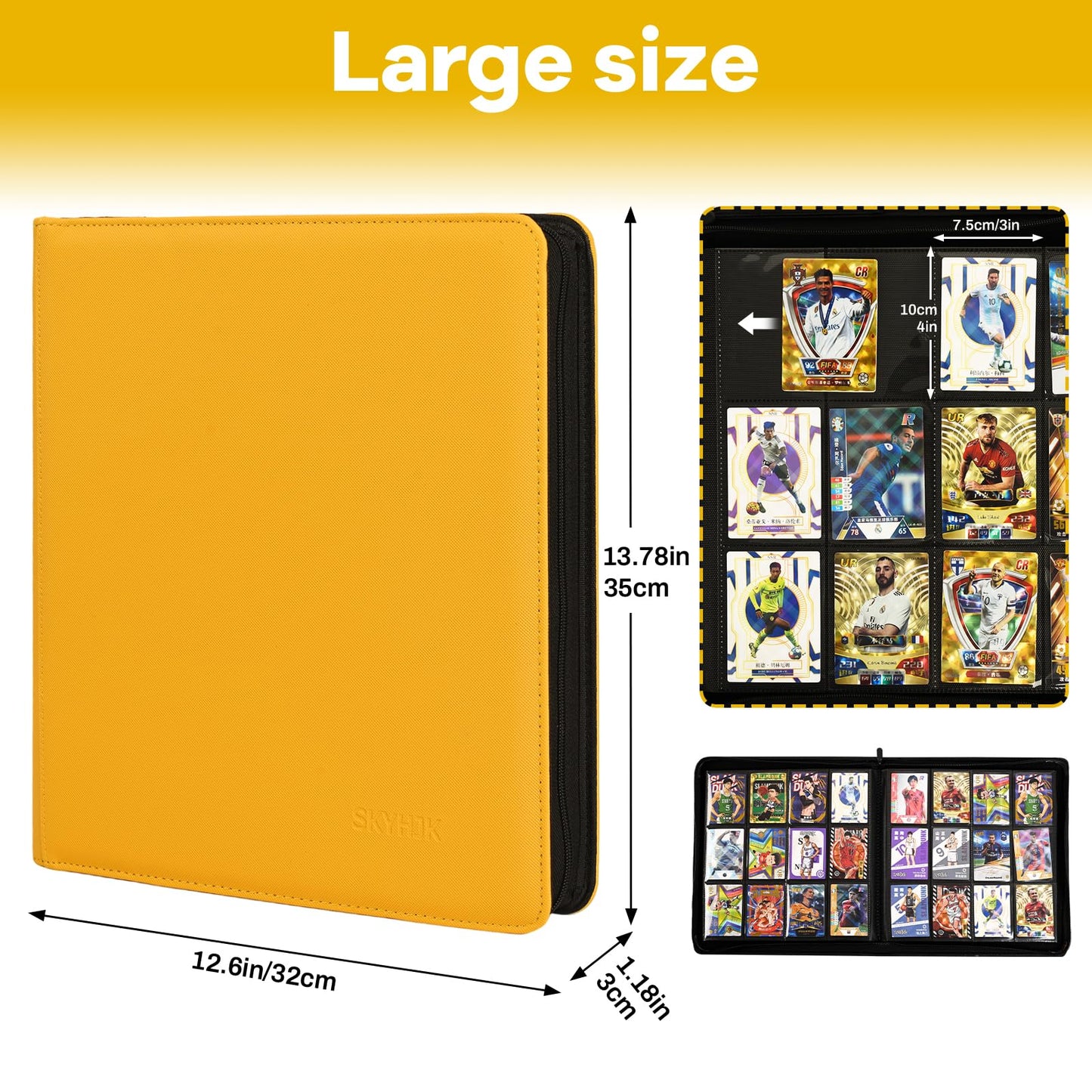 Skyhjk Trading Card Binder 480 Pockets, 12 Pockets Card Binder, Side Loading Card Collection Binder, Collectible Card Albums Car