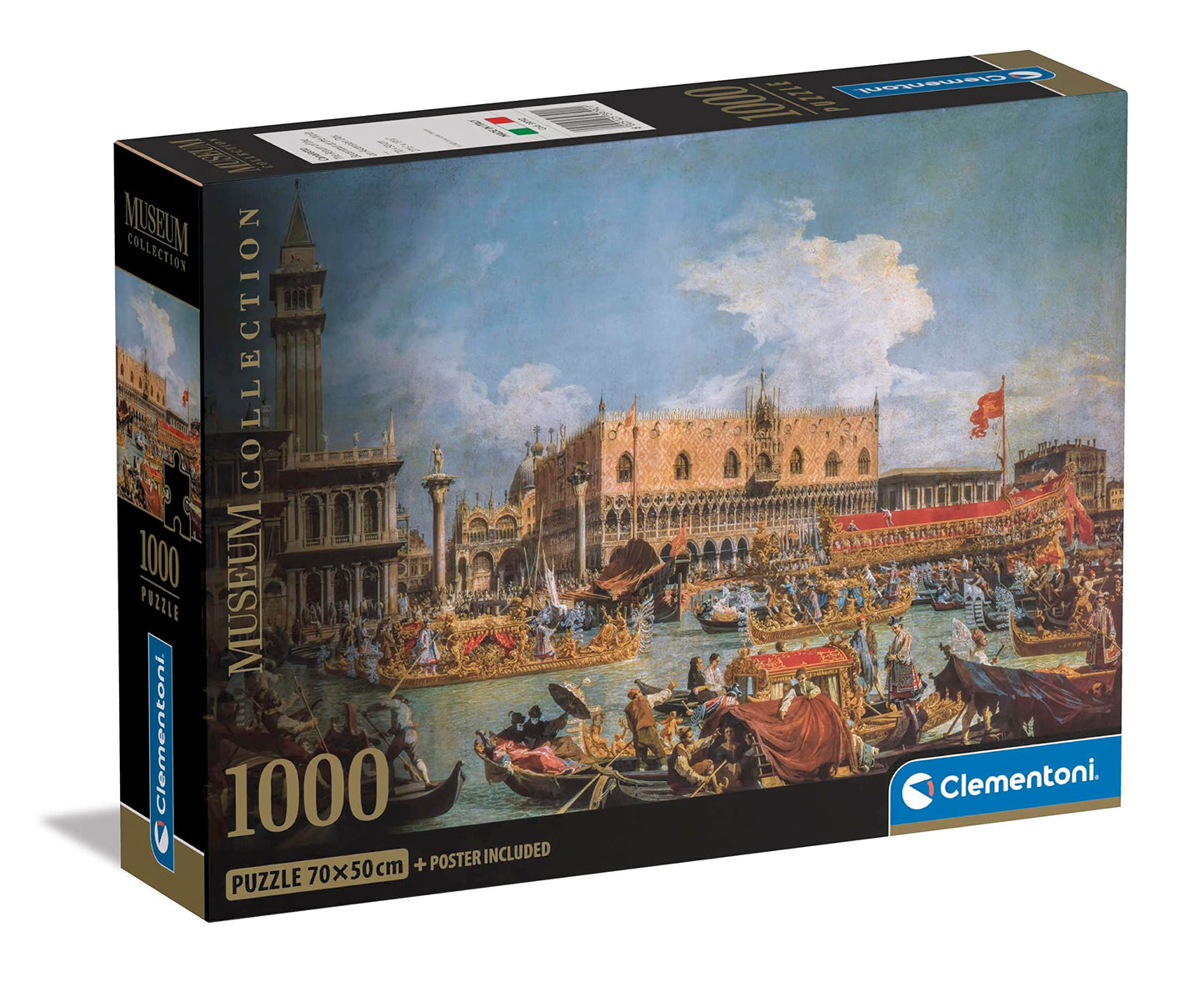 Clementoni - Museum Collection Canaletto, Return Of Bucentaur At The Molo On Ascension Day-1000 Pieces-Puzzle, Adult Entertainme