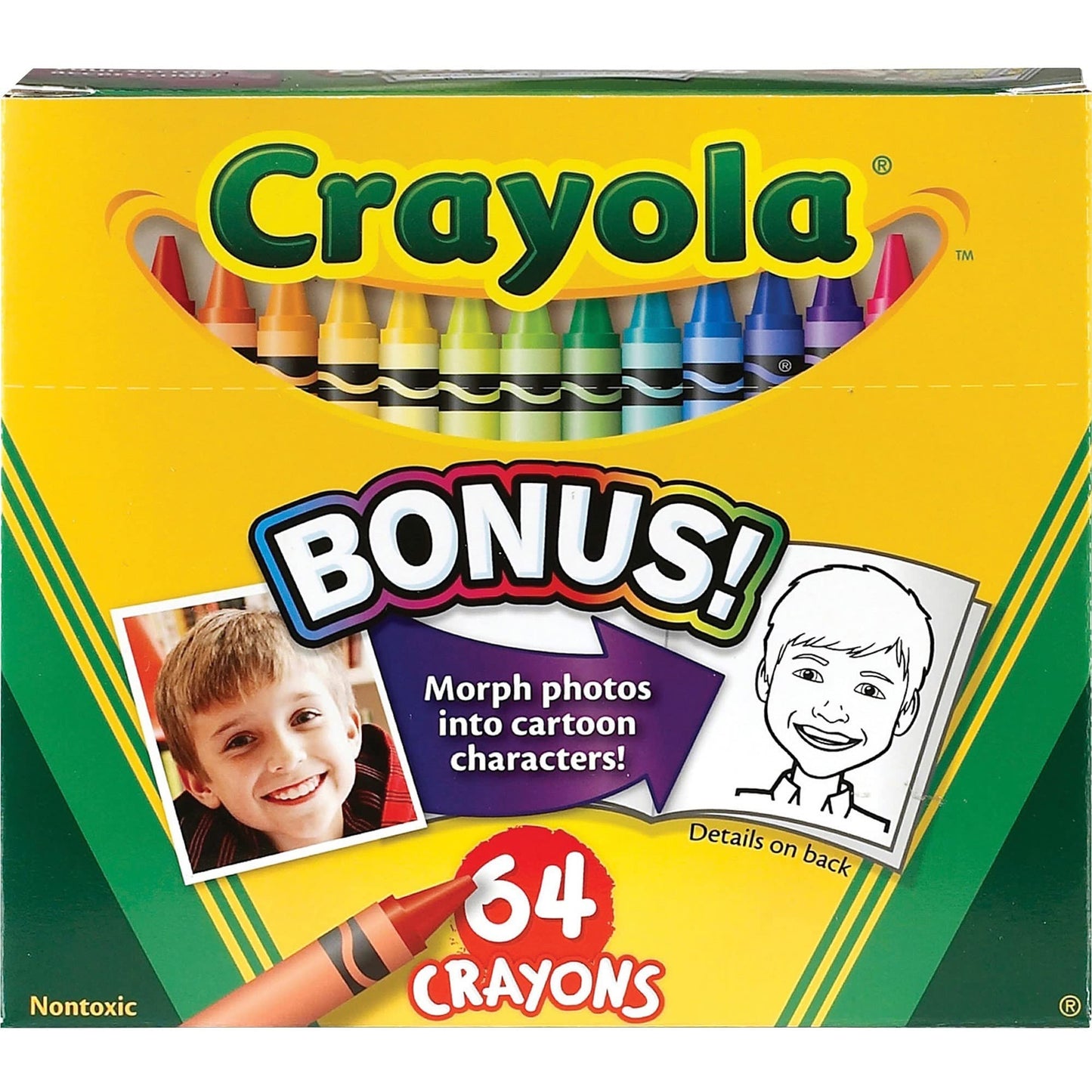 Crayola Crayons Box with Sharpener, 64 Count, Assorted Colors, Model 52 0064