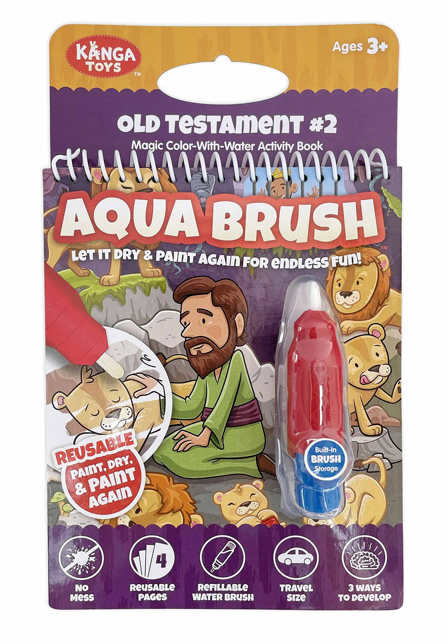 Kangatoys Aqua Brush Old Testament #2 Color With Water Activity Book, Bible School, Preschool, Elementary, Primary, Christian, R