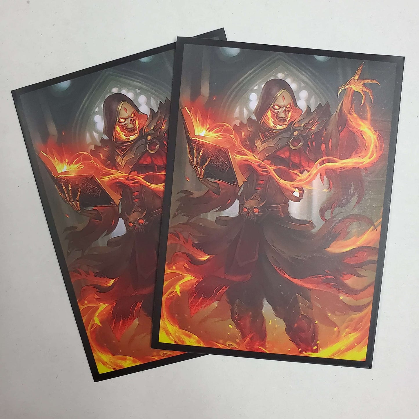 Fantasy North - Cinderbones - The Risen Flame - 100 Smooth Matte Tcg Trading Card Sleeves - Fits Magic Mtg Commander Pokemon And Other Card Games - Playing Card Sleeves
