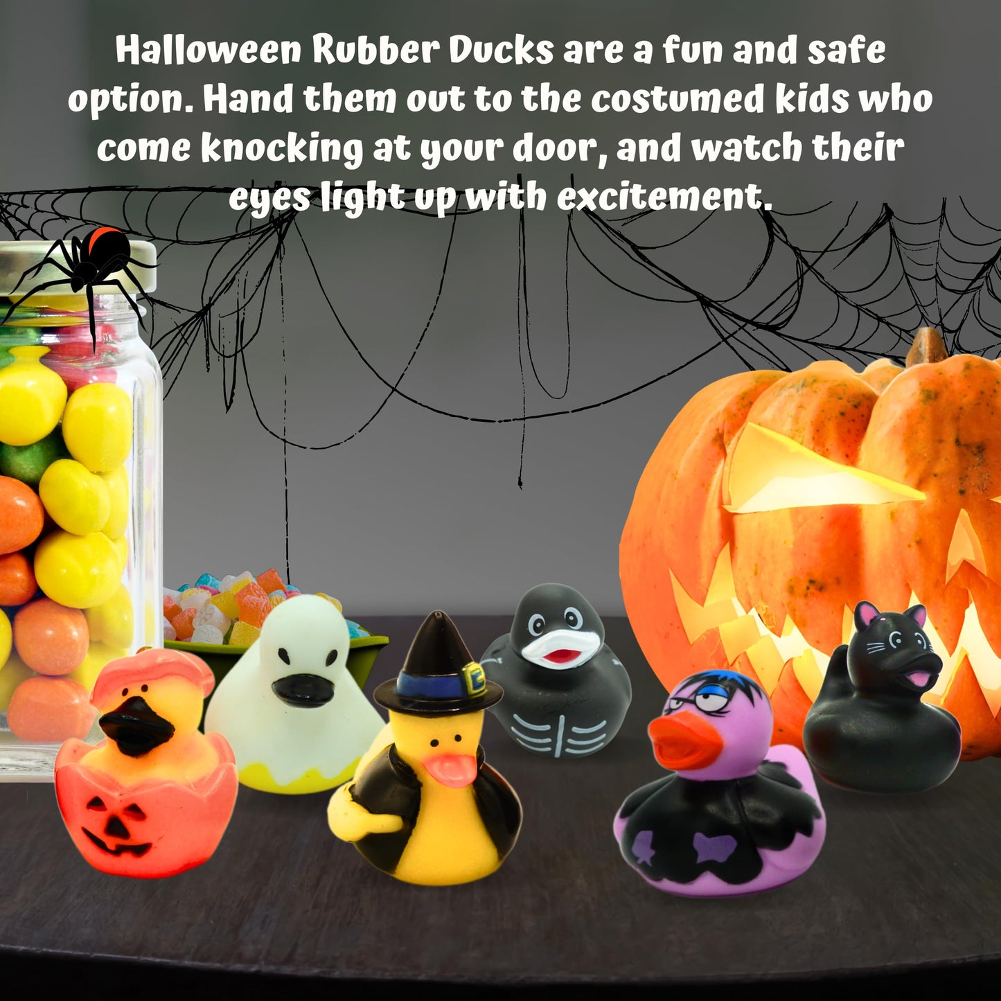 Halloween Rubber Ducks Bulk - 24 Pack, 6 Variety Themes, 2.5' For Halloween Party Favors For Kids, Goodie Bag Fillers, Jeep Ducking, Trick Or Treat Toys For Toddlers By 4E'S Novelty