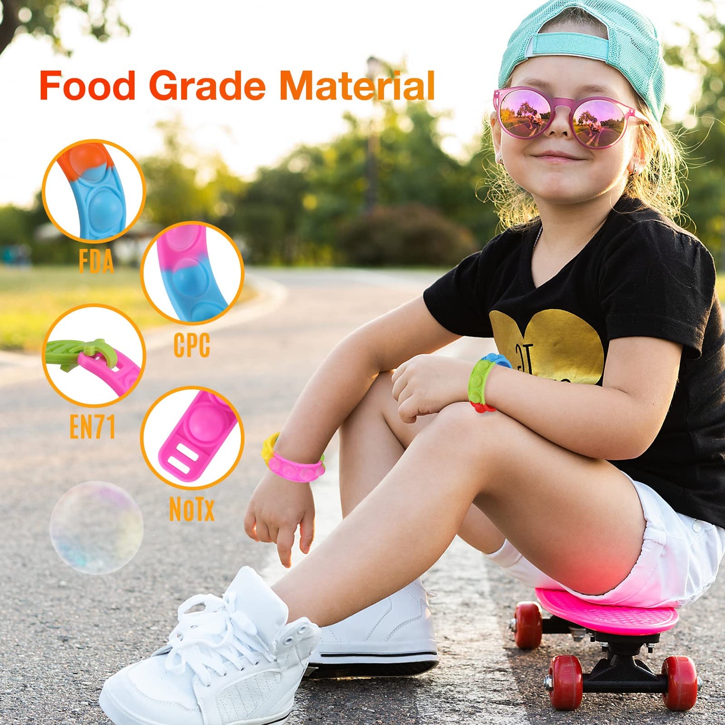 90 Pcs Kids Party Favors Pop Fidget Toys Bulk Its Fidget Bracelet It Birthday Party Favors For Kids Goodie Bags Stuffers Classroom Prizes Bubble Poppers Toddlers Toy For Students Girls Boys Cheap