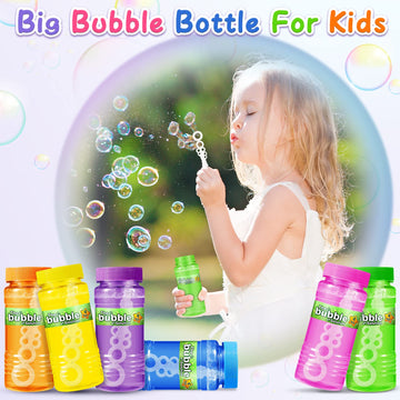 V-Opitos 24 Pack Bubble Bottles With Wands In 6 Colors, 4Oz Bubbles Solution, Bubble Party Favors For Kids, Themed Birthday, School Classroom Prizes For Boys & Girls, Ideal Goodies Stuffers