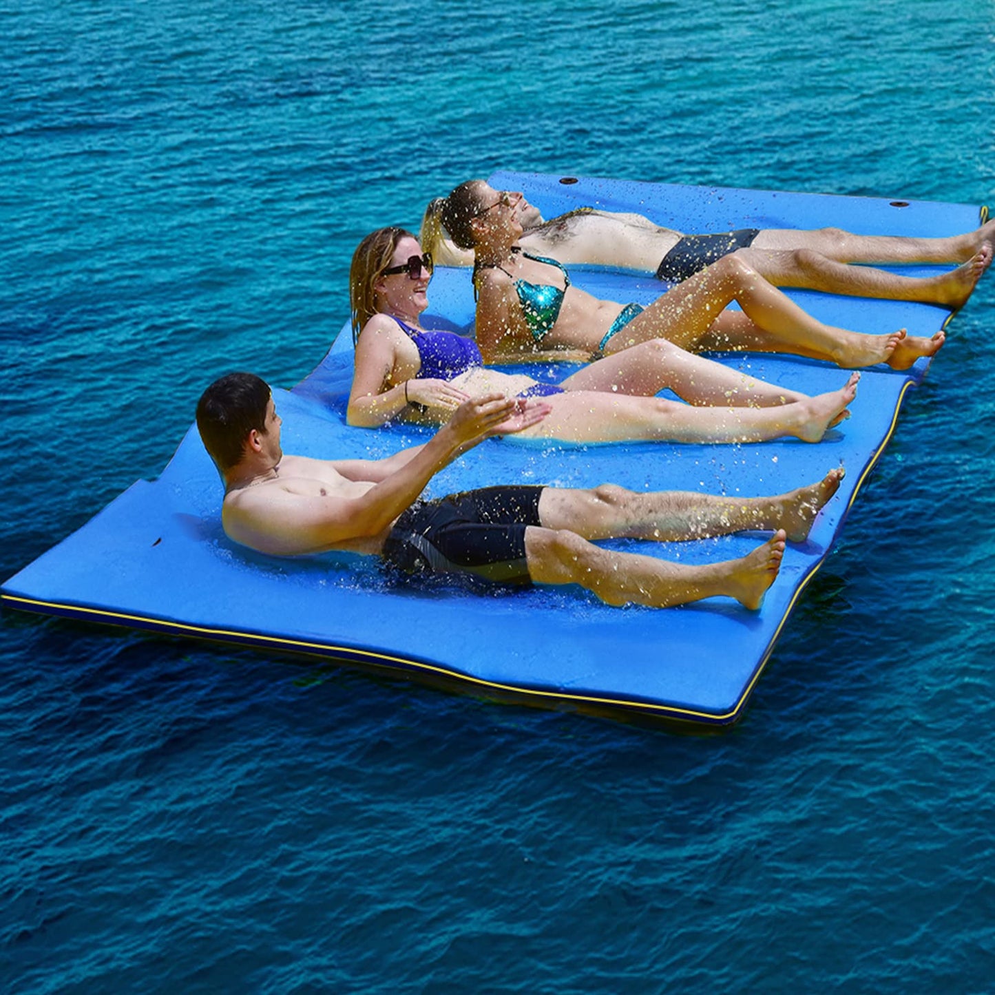 Goplus Floating Water Pad, Lily Pad For Water Recreation And Relaxing, 3-Layer Tear-Resistant Xpe Foam Floating Mat For Beach, O