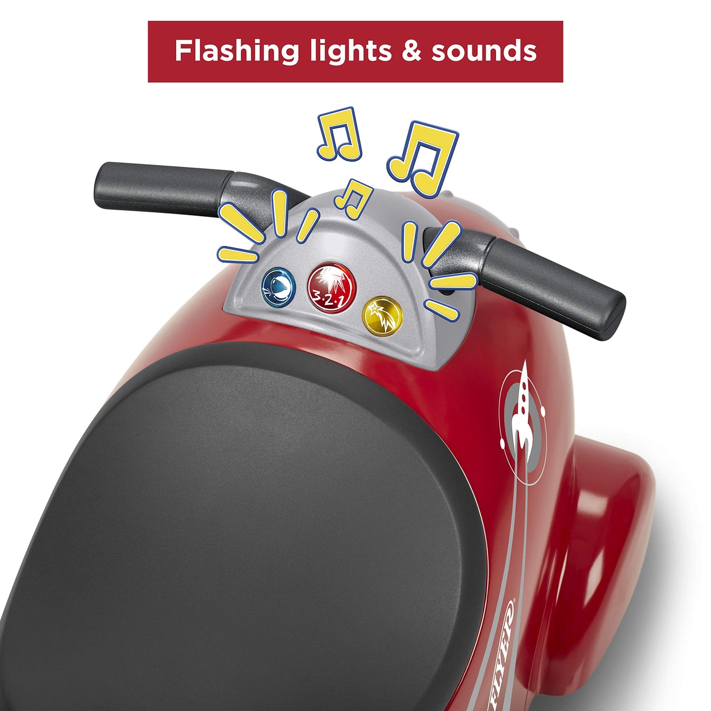Radio Flyer Retro Rocket Ride On, Red Ride On Toy For Age 12 Months To 36 Months
