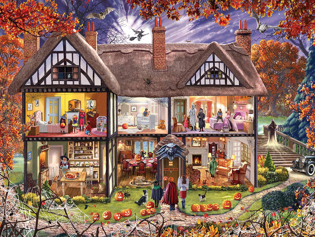 White Mountain Halloween House 1000 Piece Halloween Jigsaw Puzzle For Fall And Autumn