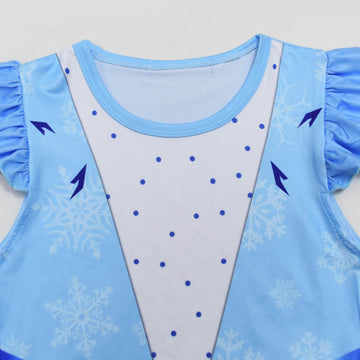 AOVCLKID Girls Princess Elsa Costume Birthday Party Dress Halloween Cosplay Outfits(3T,Blue)