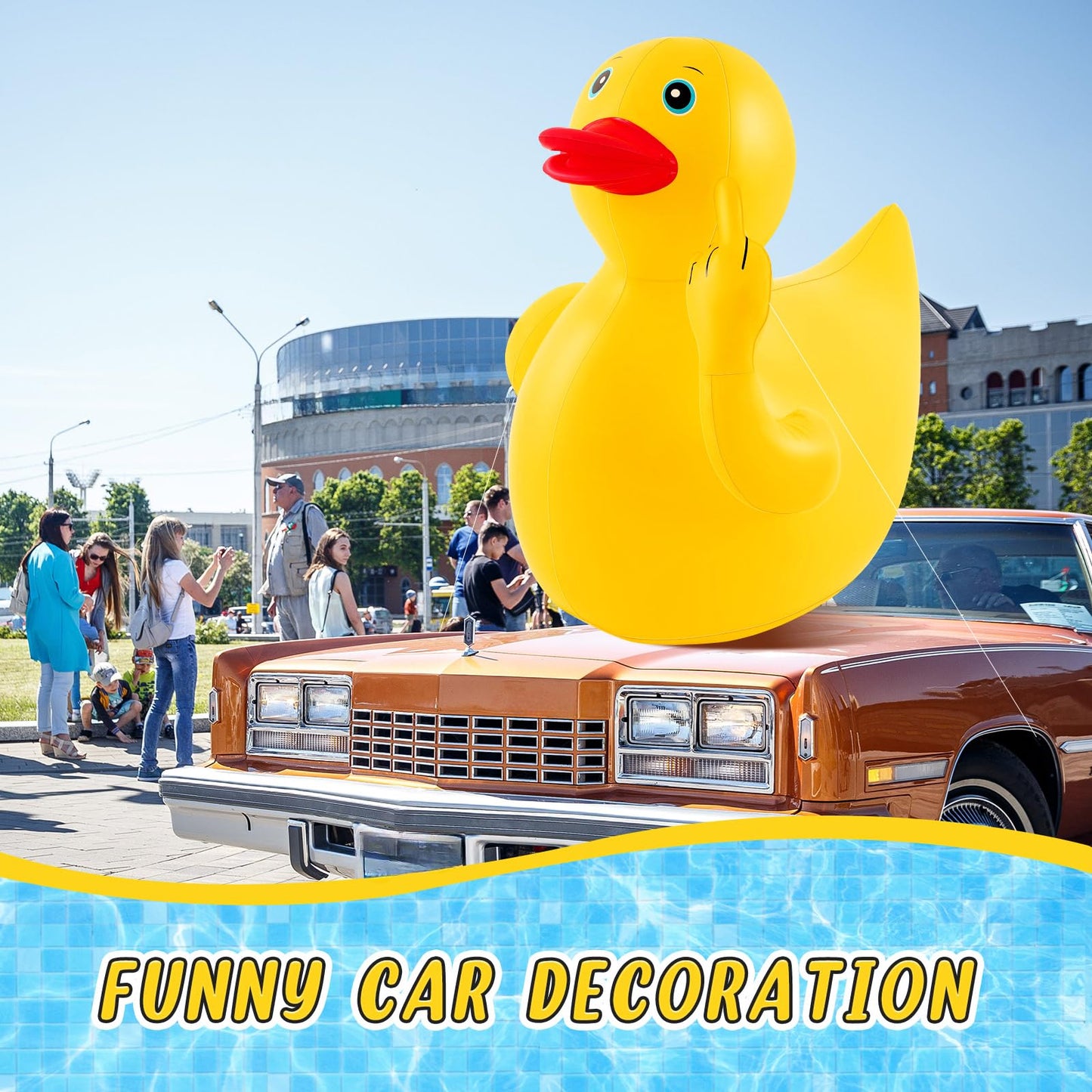 Hungdao 4 Feet Giant Inflatable Duck Huge Funny Rubber Duck Large Blow Up Duck Inflatable Duck Pool Float For Summer Beach Swimm