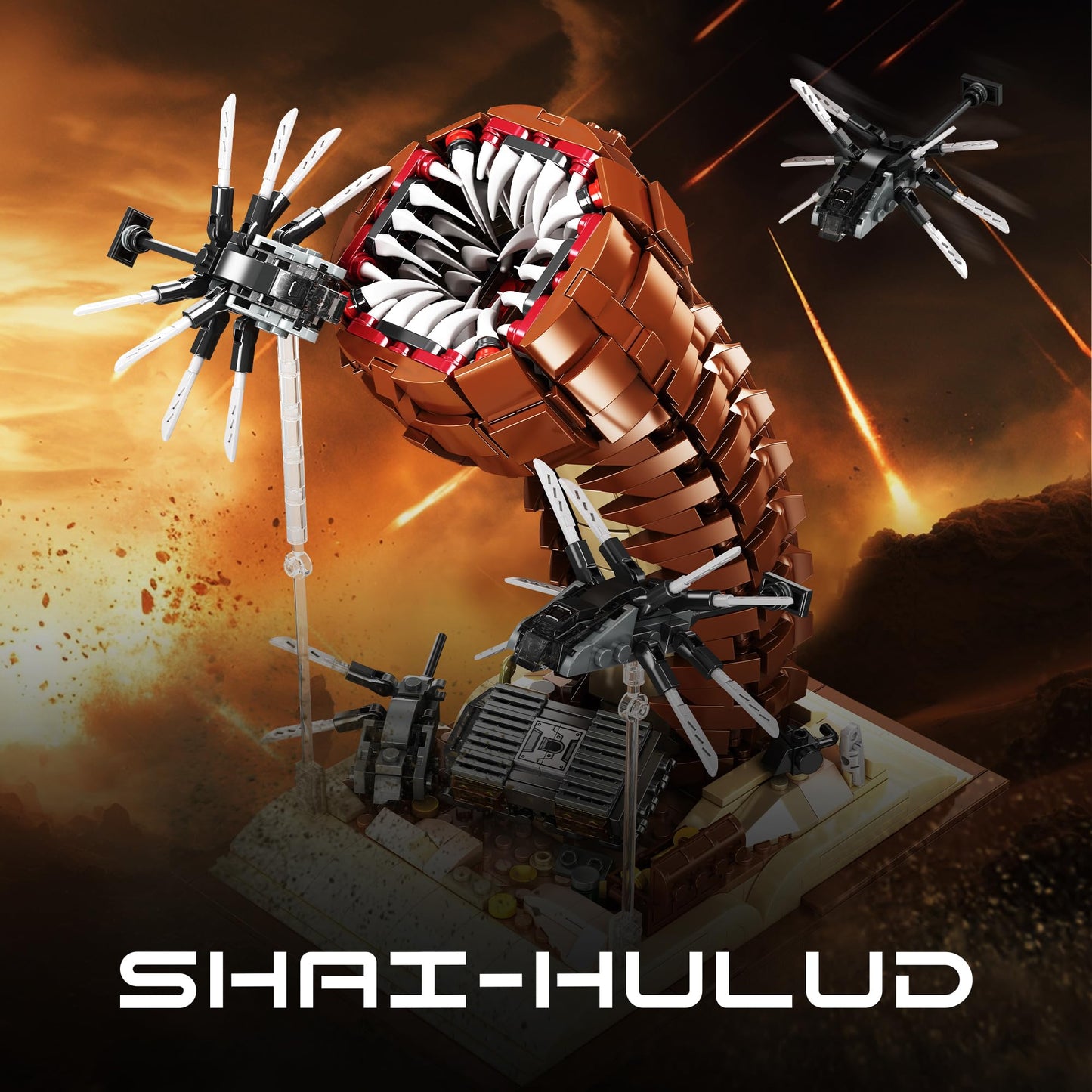 Sandworm Monster Building Blocks For Adults, Equipped With Suspended Ornithopter Building Set For Boy 8-12, Classic Movie Constr