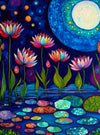 Cross & Glory 1000 Piece Jigsaw Puzzle - Waterlilies Moonlight, Large Size, 1.8mm Thick Cardboard, Stunning Artwork for Relaxation