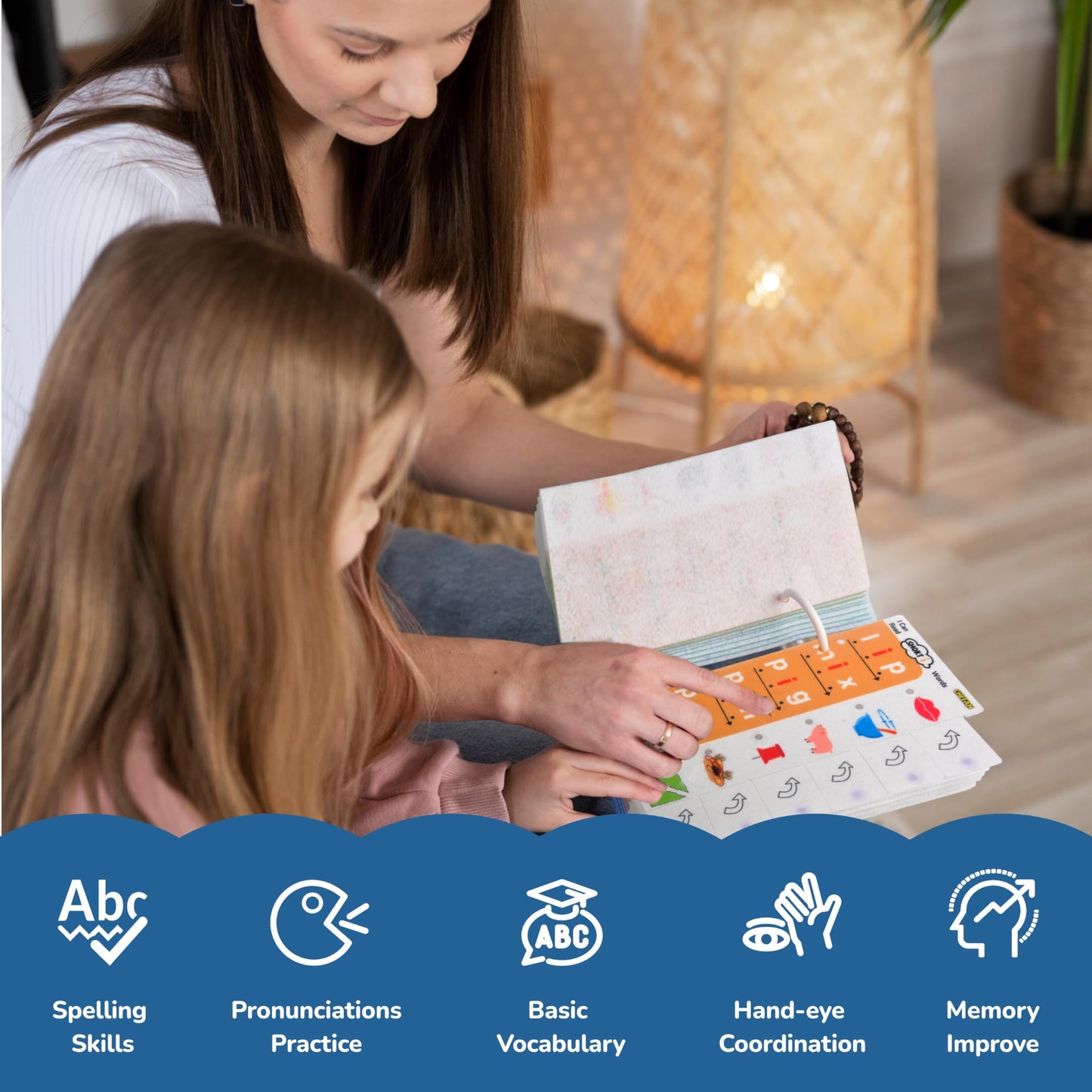 Chefan Cvc Word Spelling Games, Phonics Flash Card Sight Word Games, Preschool Kindergarten Learning Activities, Montessori Educational Toy Gift For 3 4 5 6 Year Old Kids