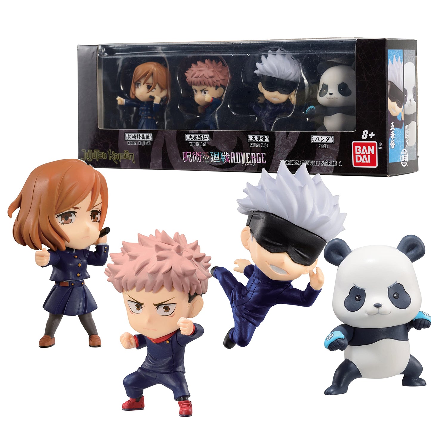 Bandai Namco - Jujutsu Kaisen - Nobara Kugisaki, Yuji Itadori, Satoru Gojo, And Panda, Adverge Figure Box (Set B)