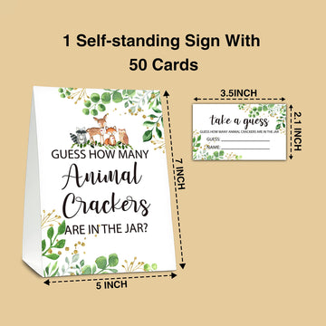 Detiho Woodland Guess How Many Animal Crackers Are In The Jar Baby Shower Game Cards,Jungle Safari Theme Baby Shower Games-1 Sig