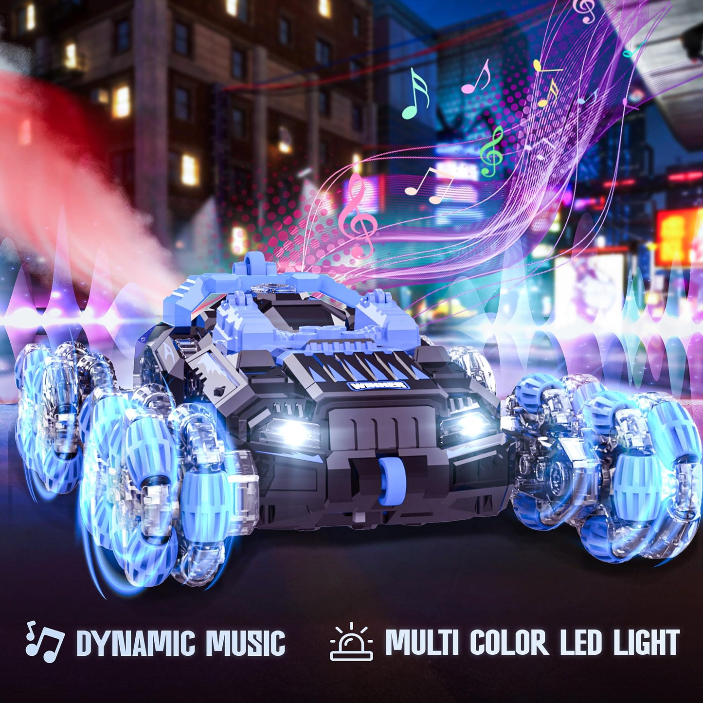 8Wd Gesture Sensing Stunt Rc Cars - 2.4Ghz Hand Controlled Drift Car With Spray, Light & Sound, 360 Rotation Transform Climbing