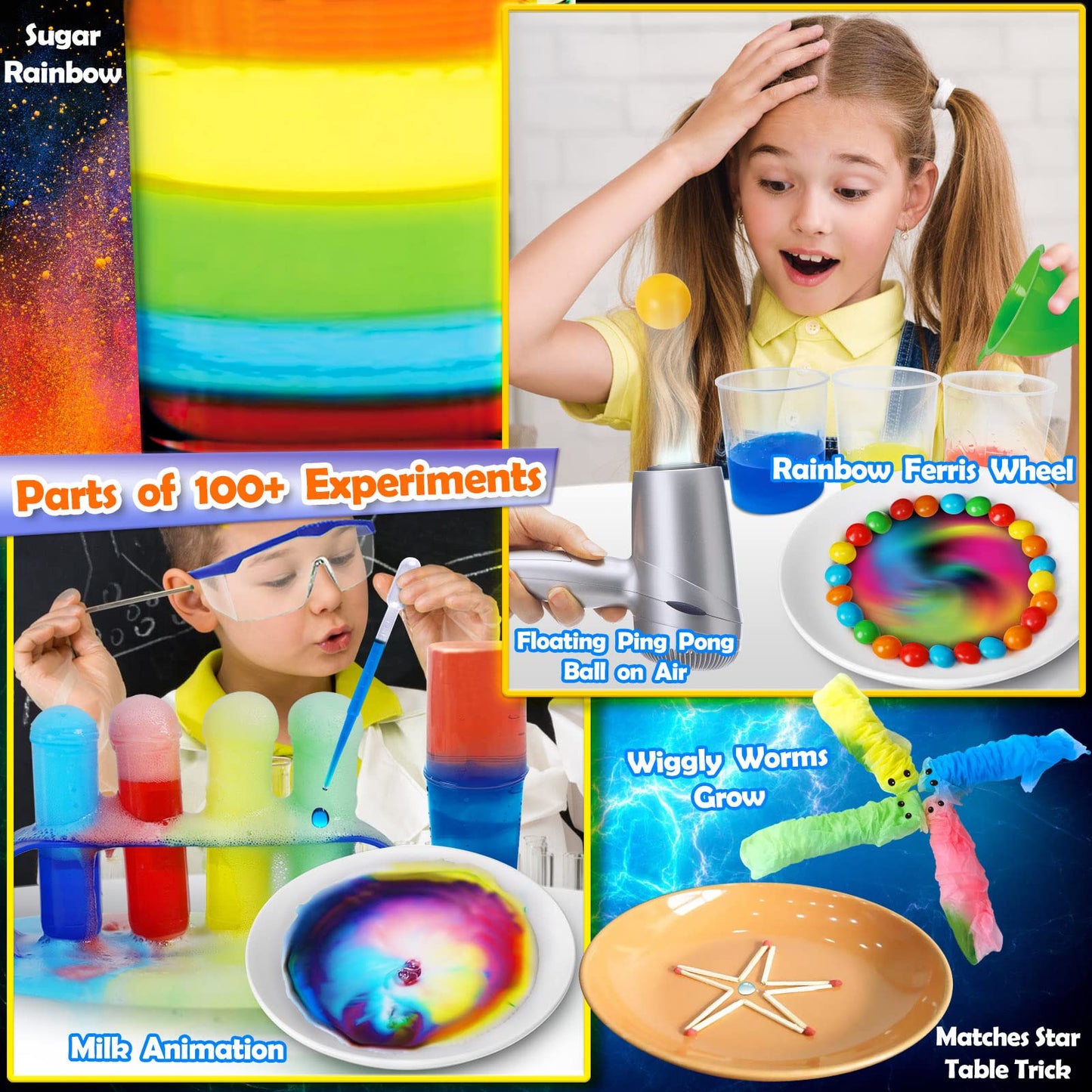 Unglinga 100+ Science Lab Experiments Kit For Kids, S.T.E.M Project Activities Educational Birthday Toys Gifts For Boys Girls, C