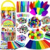 FUNZBO Arts and Crafts School Supplies for Kids -Kindergarten School Supplies Set with Glitter Glue Stick,Glue, Pipe Cleaners Cr