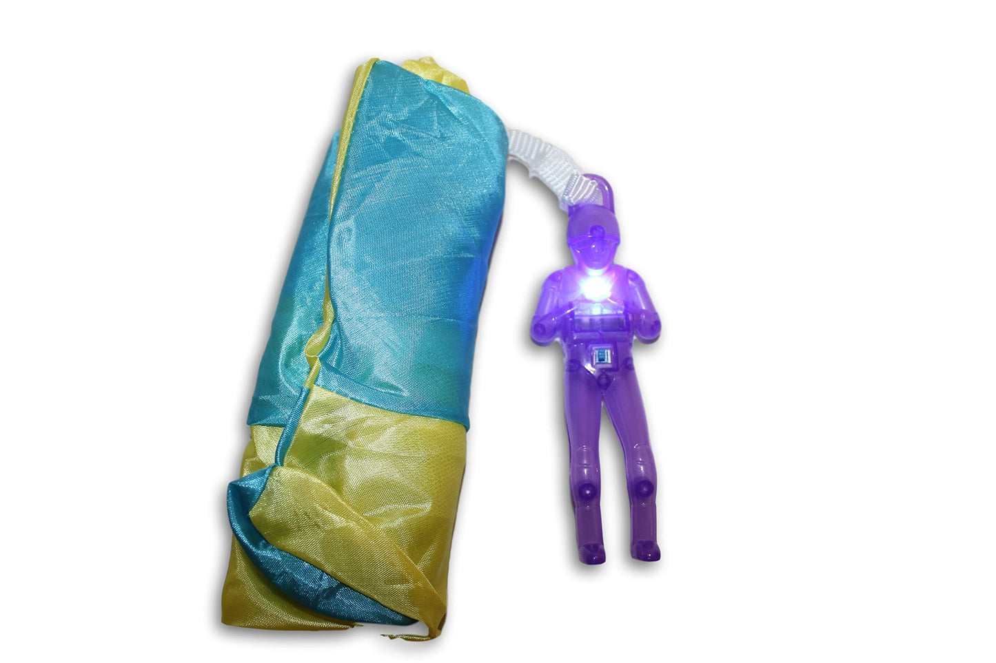 Toys+ Light Up 4 Pack Tangle Free tossing Parachute Men Glow in The Dark! Blue Orange Green and Purple! for Kids and Children Parachute Man Set Easter Basket