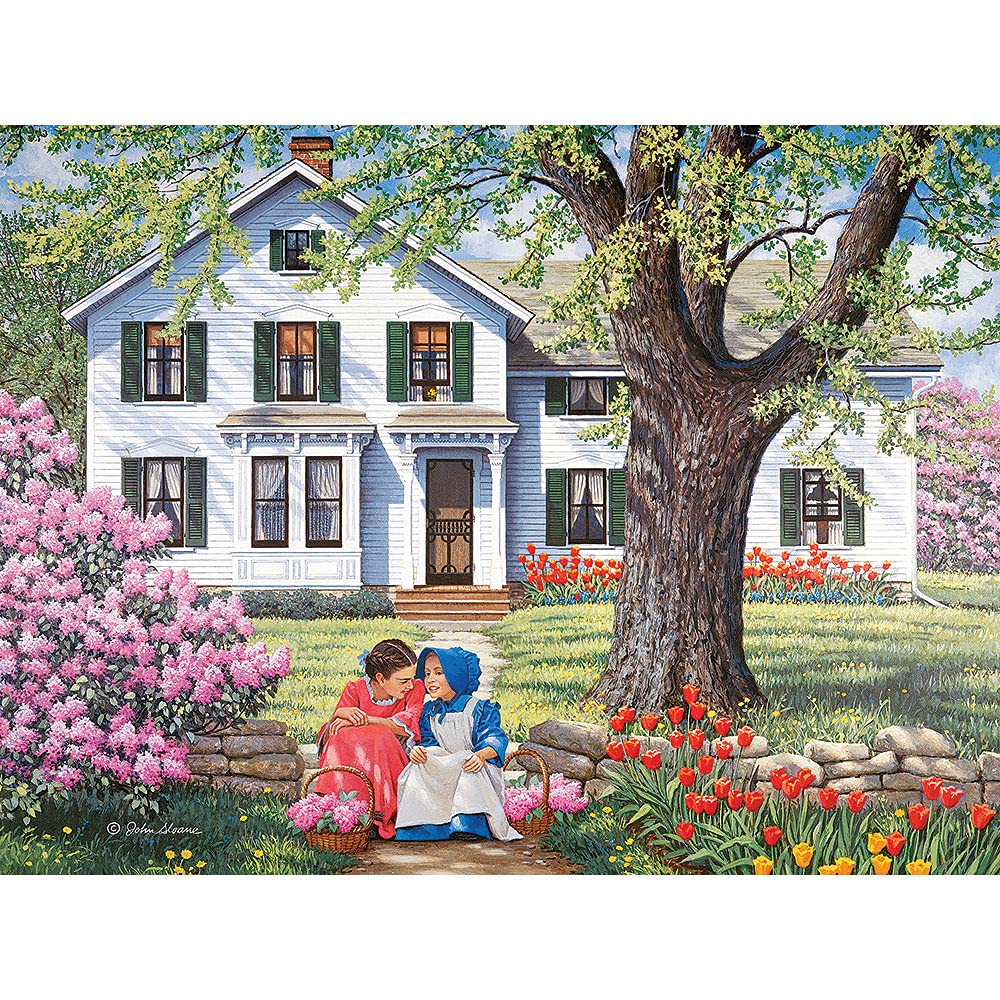 Bits And Pieces - Value Set Of Three (3) 1000 Piece Jigsaw Puzzles For Adults - Each Puzzle Measures 20' X 27' - 1000 Pc Slow Day, The Rose Arbor, Best Friends Jigsaws By Artist John Sloane