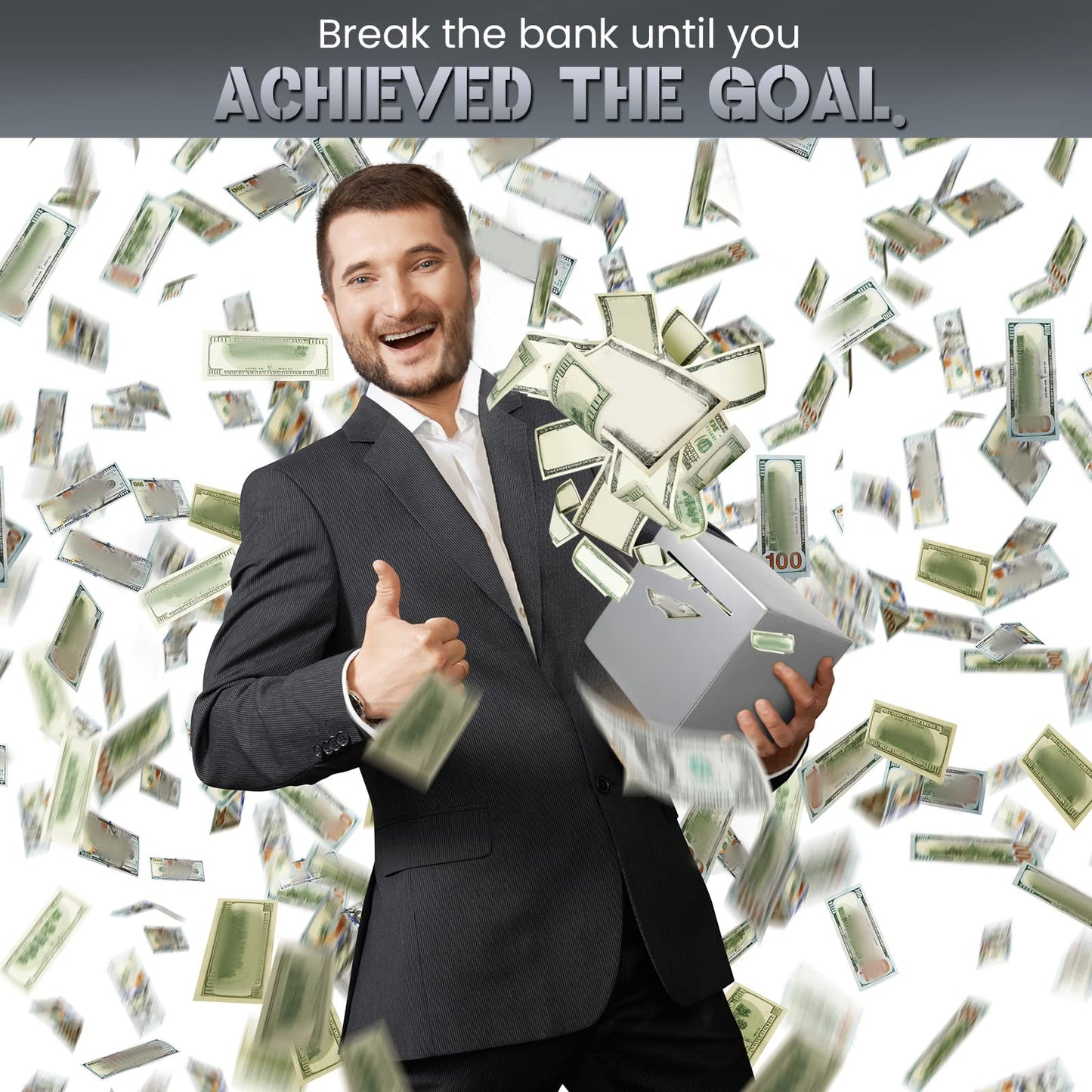 4 Pcs Piggy Bank For Adults Stainless Steel Adults Savings Bank Must Break To Open Metal Money Bank Money Saving Box, 4.72 Inch