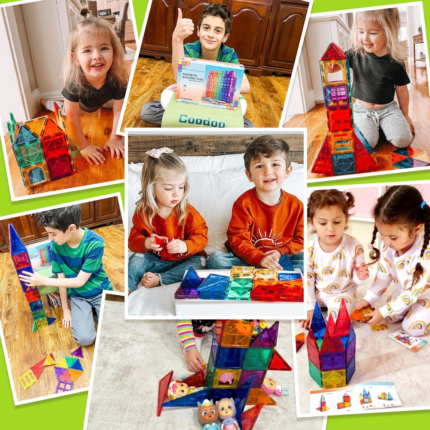 Magnetic Tiles Kids Toys Stem Magnet Toys For Toddler Magnetic Blocks Building Toys Preschool Learning Sensory Montessori Toys For 3+ Year Old Boys And Girls, Safe Creativity Toddler Kids Toys 40Pcs