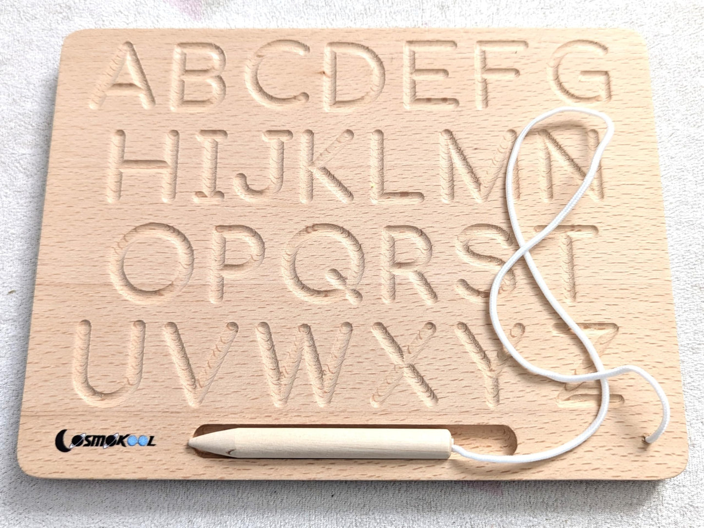 CosmoKool Montessori Alphabet Tracing Board | ABC Letters Uppercase+Lowercase| Double Sided Alphabet Learning Toys 3+ Year Old T