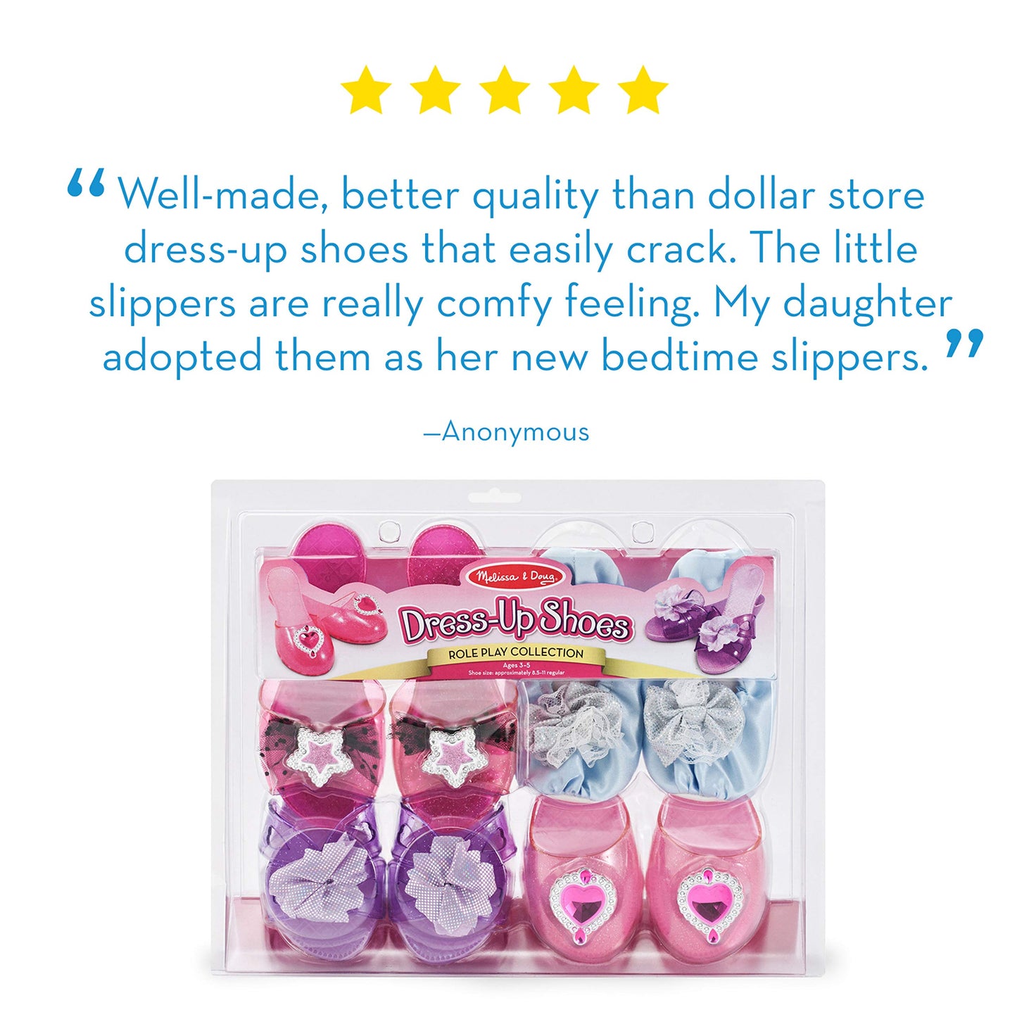Melissa & Doug Role Play Collection - Step In Style! Dress-Up Shoes Set (4 Pairs), Multicolored, 11' X 12' X 4.5' Packaged