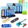 Mini Skateboard Party Favors Blind Bags 12 Pack - Bundle with 12 Braille Skateboarding Mystery Fingerboards Plus Stickers, More