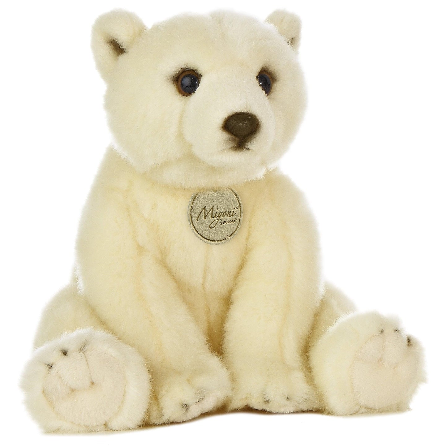 Aurora Realistic Miyoni Polar Bear Stuffed Animal - Lifelike Detail - Cherished Companionship - White 11 Inches