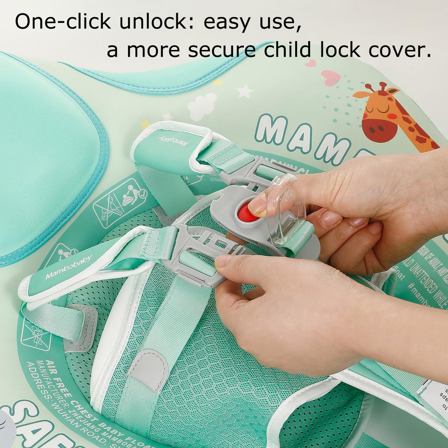 Newest Add Tail Avoid Flip Over Mambobaby Non Inflatable Baby Swim Float With Canopy Upf 50+ Vest Air Free Water Smart Swim Trai