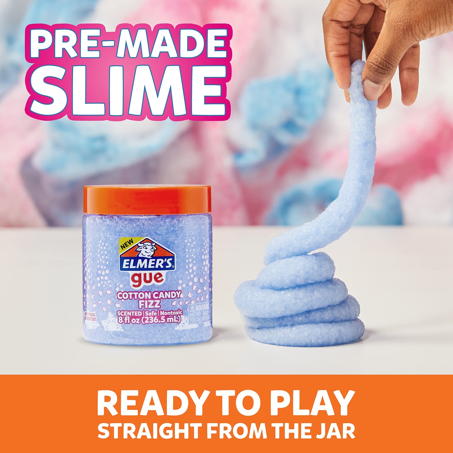 Elmer'S Gue Premade Slime, Variety Pack, Includes Clear Slime, Glow In The Dark Slime, Crunchy Slime, 4 Count