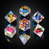 UDIXI Prism Glass Dice Set 7PCS Rainbow Glass DND Dice with Gift Box for Dungeons and Dragons D&D MTG Table Games (Prism Glass)