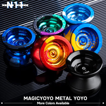 Magicyoyo Professional Unresponsive Yoyo For Kids And Adults, Trick Yoyo N11 Plus With Dual Purpose Mode, Metal Yo Yo Responsive Mode For Kids Beginner + 12 Yo Yo Strings + Bearing Kit