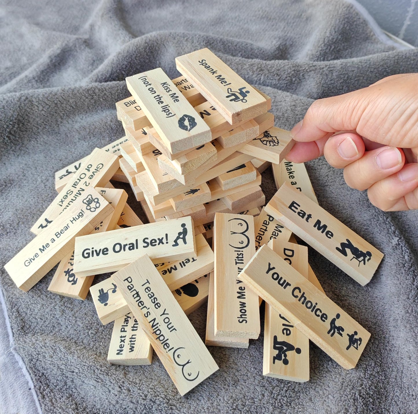 Adults Blocks Tower Game For Couples Wood Stacking Board Valentine Night Dating Lovers Game Gifts