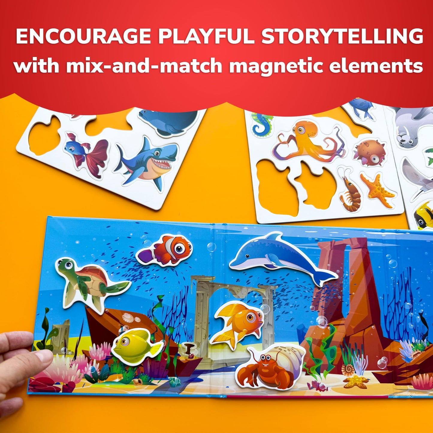 Quokka Travel Magnetic Puzzles For Toddlers 1-3 - 20+Pcs Sea Game With Playbook - Fun Travel Game Toy For Kids Ages 3-5 - Strong