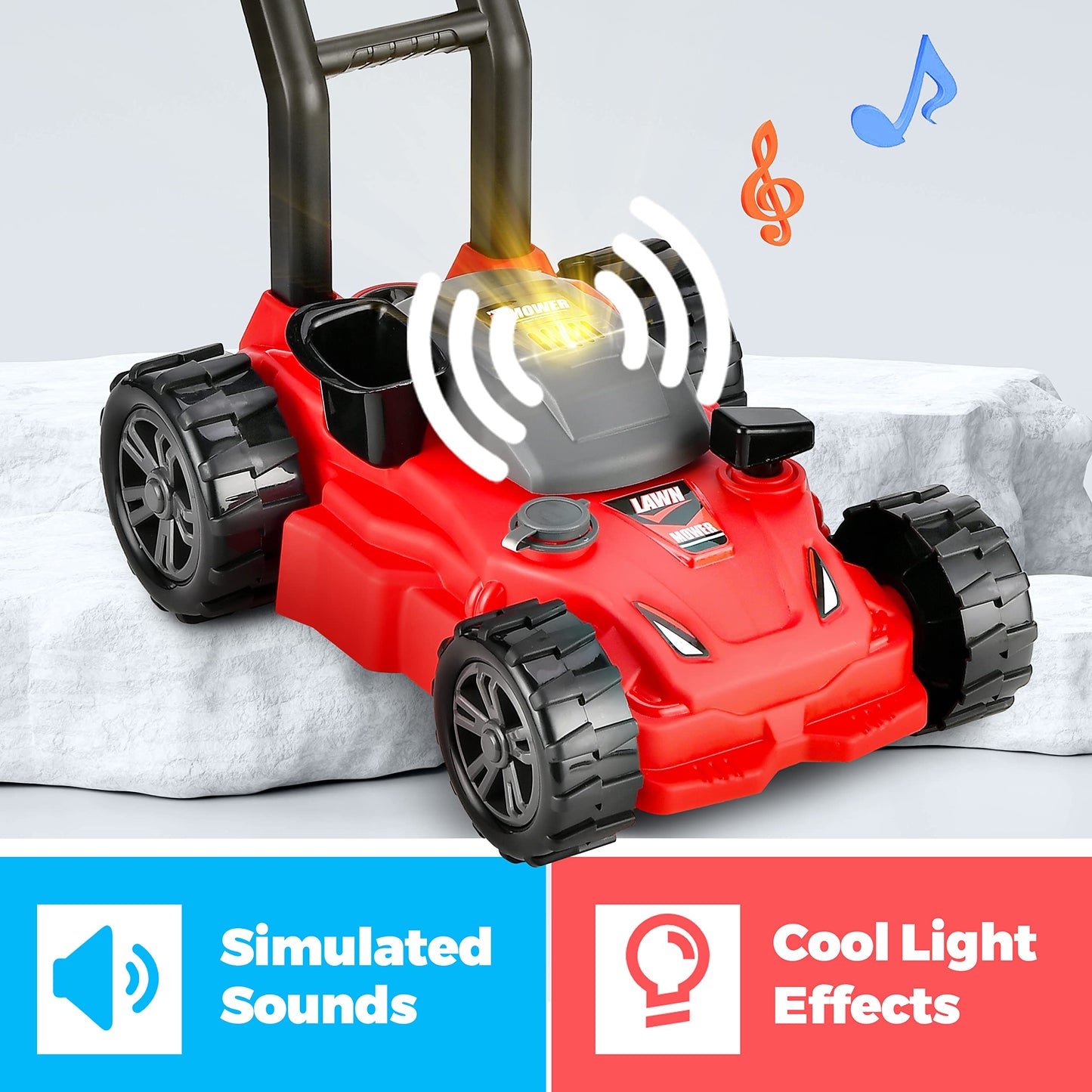 Kids Lawn Mower - Toy Choi'S Pretend Play Series Kids Outdoor Push Lawn Toy,Preschool Gardening Push Toddler Lawn Mower Toy Kids Tool Set Gift For Kids Children Boys, Girls