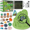 Gemstone Dig Kit (Unique Shape),Great STEM Science Kit for Kids- Excavate Your Own 12 Real Gemstones,Educational DIY Toys,Gem Di