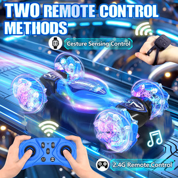 TinyFunz Gesture Sensing Remote Control Car Toys - Drift RC Stunt Car for Kids | 360 Rotating 4WD Transform RC Cars | 2.4Ghz Han