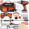 Kids Tool Set- 48PCS Toddler Tool Set Toys with Electronic Toy Drill, Tool Bag&Tool Belt&Tape Measure, Pretend Play Kids Constru