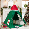 Wirhao Christmas Tent For Kids With Padded Mat Cotton Canvas Teepee Tent Indoor For Toddlers Kids Play Tent For Girls Boys With