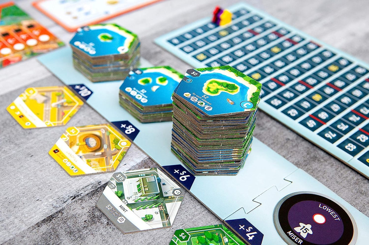 Suburbia, Thematic City Building Strategic Board Game, Tile Laying Board Game, Fun Game For Adults