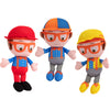 Blippi 7 Fireman, Construction Worker, & Original Character Plush Figures 3-Pack - Officially Licensed - Quality & Soft Collecti