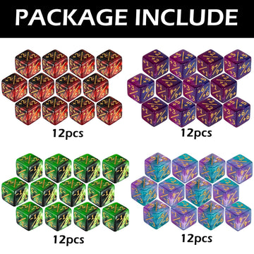 48 PCS Magic The Gathering MTG Counter Dice Marble Bulk Life Counters Tokens Dice Compatible with Magic Card Game Accessories CCG Creature Stats 4 Colors