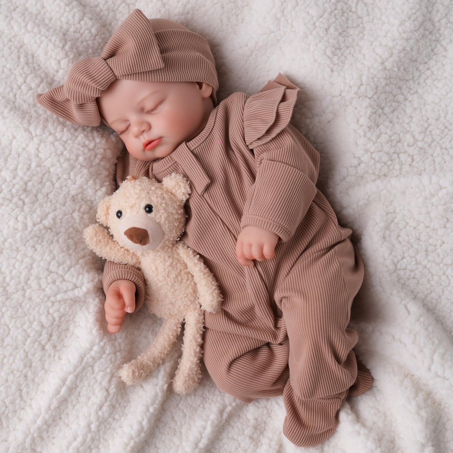 Babeside 17 Inch Lifelike Reborn Baby Dolls - Realistic Newborn Baby Doll Girl With Chubby Cheeks & Accessories, Real Life Rebor