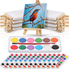 24 Set Mini Canvas Easel Set Valentines Day Gifts for Kids mini canvas and easel set 4 x 4 Inch Small Stretched Canvases for Val